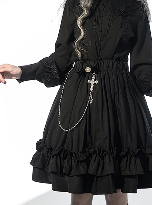 Ouji Fashion Retro Diablo Gothic Lolita Cross Metal Waist Chain Accessories Pants Chain