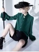 Floating Light Phantom Series Ouji Fashion Irregular Pointed Collar Design Ruffled Long Sleeve Shirt