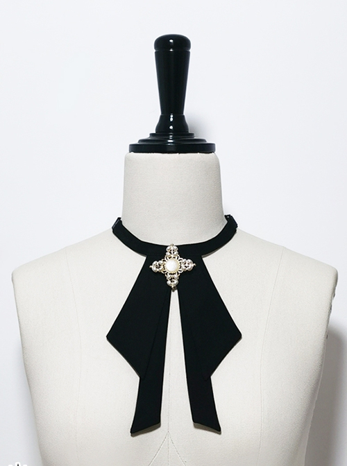 Floating Light Phantom Series Exquisite Irregular Cross Pearl Design Ouji Fashion Bow Tie