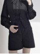 Yinling Series Retro Elegant British Gothic Style All Match Casual Ouji Fashion Black Straight Shorts