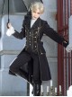Immortal Black And White Rose Series Handsome Elegant Retro Metal Button Ouji Fashion Lolita Wind Coat