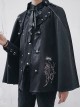 Chess Play Series Knight Embroidery Petal Collar Button Decoration Cape Gothic Ouji Fashion Long Women Cape