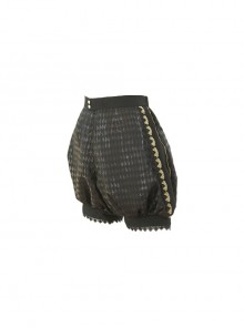 Black Rhombus Lace Decoration Spring Summer Handsome Ouji Fashion Shorts