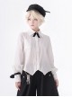 Secret Morning Post Series Ouji Fashion Pale Square Collar Retro Cute Black Bowknot Long Sleeve Shirt