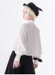 Secret Morning Post Series Ouji Fashion Pale Square Collar Retro Cute Black Bowknot Long Sleeve Shirt