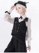 Secret Morning Post Series Dark Version V Neck Design Bowknot Decoration Buttons Ouji Fashion Black Vest