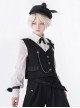 Secret Morning Post Series Dark Version V Neck Design Bowknot Decoration Buttons Ouji Fashion Black Vest