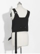 Secret Morning Post Series Dark Version V Neck Design Bowknot Decoration Buttons Ouji Fashion Black Vest