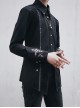 Bat Wings Series Ouji Fashion Vintage Gothic Dark Cuff Back Cross Embroidery Metal Button Black Long Sleeve Shirt