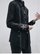 Bat Wings Series Ouji Fashion Vintage Gothic Dark Cuff Back Cross Embroidery Metal Button Black Long Sleeve Shirt