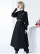 Bucket Turn Series Han Element Round Neck Embroidery Ouji Fashion Sleeveless Black Long Coat Without Shoulder Belt