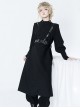 Bucket Turn Series Han Element Round Neck Embroidery Ouji Fashion Sleeveless Black Long Coat Without Shoulder Belt