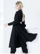 Bucket Turn Series Han Element Round Neck Embroidery Ouji Fashion Sleeveless Black Long Coat Without Shoulder Belt