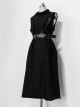 Bucket Turn Series Han Element Round Neck Embroidery Ouji Fashion Sleeveless Black Long Coat Without Shoulder Belt