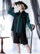 Floating Light Phantom Series Retro Gothic Handsome Ouji Fashion Irregular Hem Black Spider Web Design Sleeveless Shawl