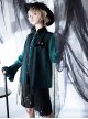 Floating Light Phantom Series Retro Gothic Handsome Ouji Fashion Irregular Hem Black Spider Web Design Sleeveless Shawl