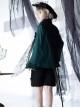 Floating Light Phantom Series Retro Gothic Handsome Ouji Fashion Irregular Hem Black Spider Web Design Sleeveless Shawl