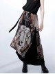 Night Instructions Series Loose Casual Cross Chain Raven Gothic Print With Inside Side Pockets Ouji Fashion Trousers