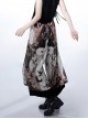 Night Instructions Series Loose Casual Cross Chain Raven Gothic Print With Inside Side Pockets Ouji Fashion Trousers