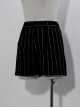 Rabbit Theater Series Checkerboard Edition Simple Daily Gray White Stripe Design Ouji Fashion Black Shorts