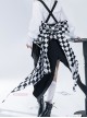 Rabbit Theater Series Checkerboard Edition Ouji Fashion Daily Cute Big Bownot Checkerboard Pattern Single Side Trailing