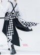 Rabbit Theater Series Checkerboard Edition Ouji Fashion Daily Cute Big Bownot Checkerboard Pattern Single Side Trailing