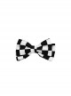 Rabbit Theater Series Checkerboard Edition Ouji Fashion Simple Daily Cute Double Bownot Black White Checkered Brooch
