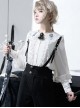 Corroding The Heart Series Gothic Style Ouji Fashion Kawaii Girl Pattern Pearl Button Ruffle Lace White Long Sleeve Shirt