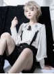 Corroding The Heart Series Gothic Style Ouji Fashion Kawaii Girl Pattern Pearl Button Ruffle Lace White Long Sleeve Shirt