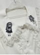 Corroding The Heart Series Gothic Style Ouji Fashion Kawaii Girl Pattern Pearl Button Ruffle Lace White Long Sleeve Shirt