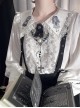 Corroding The Heart Series Ouji Fashion Matte Edition Gothic Style Badge Lace Floral Bowknot Plaid Neck Button Tie