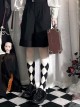 Corroding The Heart Series Gothic Style Ouji Fashion Daily All Match College Style Black White Rhombus Calf Socks