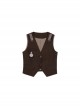 Rabbit Detective Series Spring Summer Classical Retro Button Pendant Decoration Pocket Ouji Fashion Brown Vest