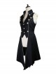 Eternal Shadow Series Retro Elegant Stand Collar Ouji Fashion Metal Button Detachable Veil Sleeveless Long Coat