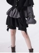 Rabbit Hunting Series Retro Dark Black Bowknot Decorated Button Loose Ouji Fashion Black Shorts