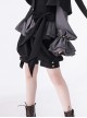 Rabbit Hunting Series Retro Dark Black Bowknot Decorated Button Loose Ouji Fashion Black Shorts