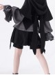 Rabbit Hunting Series Retro Dark Black Bowknot Decorated Button Loose Ouji Fashion Black Shorts