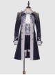 Sheffield Series Navy Blue Ornate Embroidery British Military Uniform Style Lolita Ouji Fashion Shorts Version Women Set