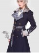 Sheffield Series Navy Blue Ornate Embroidery British Military Uniform Style Lolita Ouji Fashion Shorts Version Women Set
