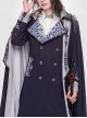 Sheffield Series Ouji Fashion Navy Blue Ornate Embroidery British Military Uniform Style Lolita Shorts Version Men Set