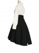 The Heretic Series Ouji Fashion Retro British Style Dark Gothic V Shaped Opening High Waist Button Strap Black Skirt