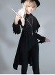 Yan Ye Series Ouji Fashion Retro Lolita Medieval Strap Design Black Dovetail Long Vest