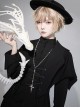 Yan Ye Series Ouji Fashion Retro Lolita Medieval Strap Design Black Dovetail Long Vest