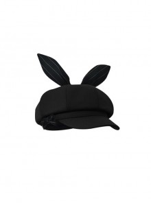 Secret Morning Post Series Ouji Fashion Retro Cute Bowknot Three dimensional Rabbit Ear Beret