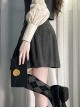 London Street Series Ouji Fashion Daily College Style Uniform Button Decoration Pleated Design Gray Skirt