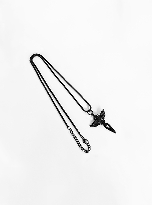 Vintage Gothic Elegant Dark Ouji Fashion Wings Design Adjustable Size Black Accessory Necklace