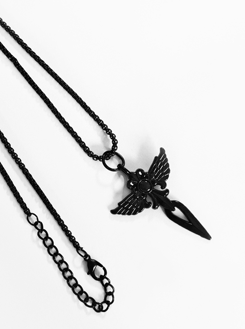 Vintage Gothic Elegant Dark Ouji Fashion Wings Design Adjustable Size Black Accessory Necklace