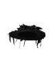 Floating Phantom Series Ouji Fashion Handmade Three-dimensional Flower Ribbon Black Flat Hat