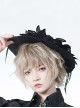 Floating Phantom Series Ouji Fashion Handmade Three-dimensional Flower Ribbon Black Flat Hat