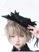 Floating Phantom Series Ouji Fashion Handmade Three-dimensional Flower Ribbon Black Flat Hat